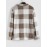 Plaid Pattern Flap Pocket Design Fluffy Jacket